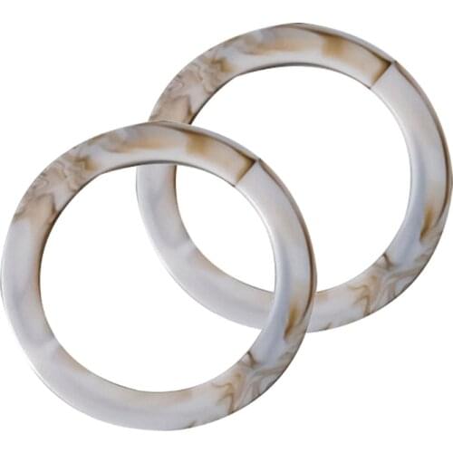 2pcs Ring Design Resin Purse Handle for Bag Making Handle Replacement DIY Crafts Women Girls