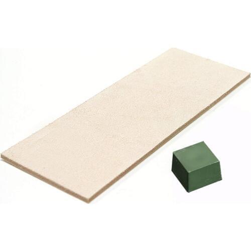 Leather Honing Strop 2.75 Inch by 8 Inch with 1oz. Green Compound by Garos Goods