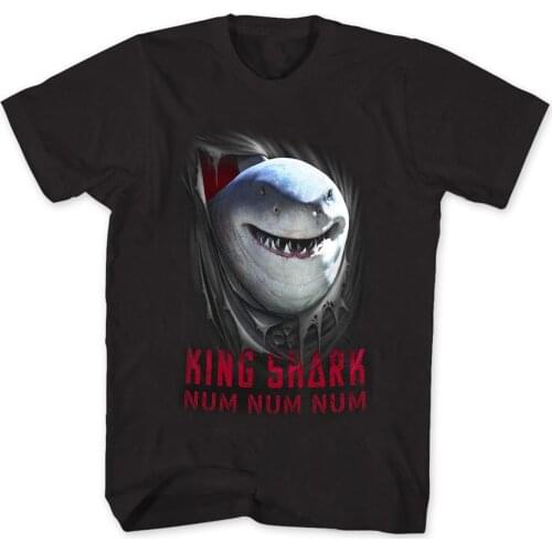 Creative Design King Shark NUM NUM 3D Printed T-Shirt. Summer Cotton O-Neck Short Sleeve Mens T Shirt New S-3XL
