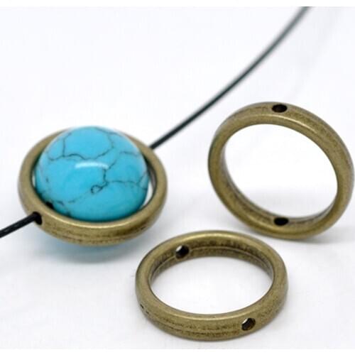 Hot Beads Frames For Jewelry DIY Zinc Metal Alloy Round Antique Bronze For Handmade Necklace Earrings Components, 5 PCs new