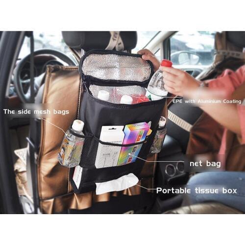 Summer Auto Seat Travel Bag Insulation Storage Backseat Organizer Sundries SUV Holder Hanger Backseat Box Car Stying