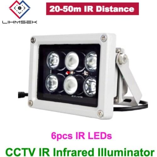 Lihmsek CCTV IR Infrared Illuminator 6pcs IR Array LEDs 20-50m IR Distance range Infrared CCTV Fill light LED Lamp accessories