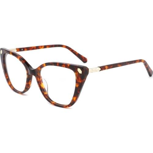 Fashion Women Cat Eye Acetate Eyeglass Frames Spring Hinges Oversize Full Rim Rx able