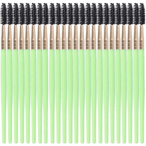 24pcs/set Natural Eyelash Brush Set Curling Extension Mascara Applicator Wand Nylon Hair Eyebrow Brush Individual Packing