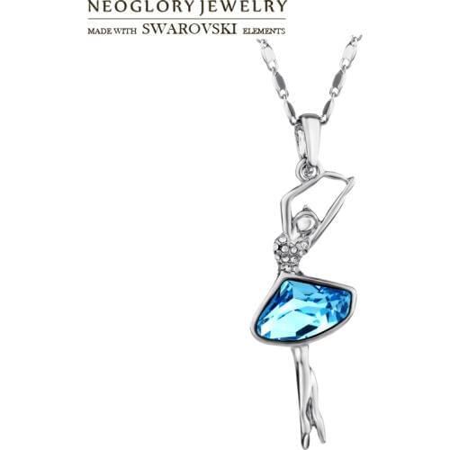 Neoglory Austria Crystal & Auden Rhinestone Pendant Long Necklace Cute Dancing Girl Design For Lady Trendy Style Jewelry