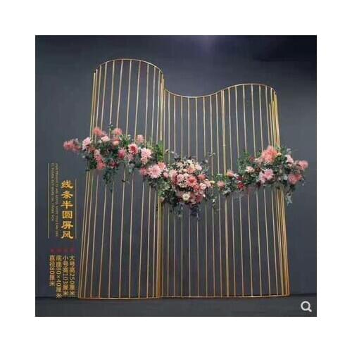 New wedding props, iron lines, semicircle screen, arched door, leading to the background decoration of wedding stage