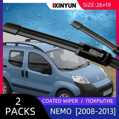 Coated wiper Front Wiper Blades For Citroen - Nemo Break [2009-2019] Windshield Windscreen 26+19