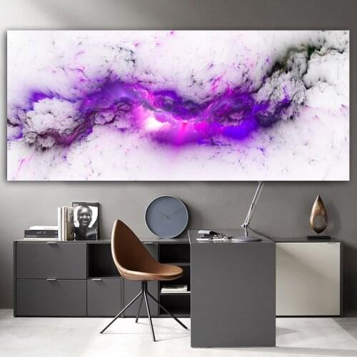 Large Size Poster Wall Art Prints Purple Cloud Abstract Oil Painting Canvas on The Wall for Living Room Home Decor Picture