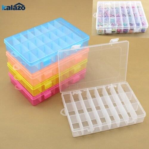 24 Grids Plastic Jewelry Boxes Tool Box Adjustable Craft Organizer Storage Beads Bracelet Jewelry Boxes Packaging Wholesale