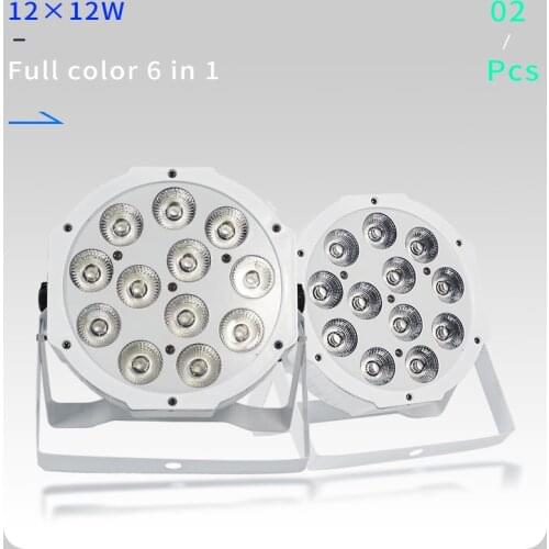 2pcs/lots 12x12w flat par led With Remote Control White Led Par Light 12*12W RGBW 4in1 Disco DJ Bar Party Wedding Stage Light