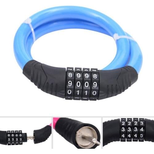 Anti-theft Bicycle Combination Lock Mountain Bike Bicycle Steel Cable 4-Digit Number Security Coded Combination Lock