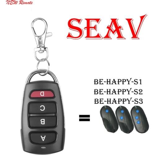 NEW 100% Clone SEAV BE HAPPY S1,HAPPY S2, HAPPY S3 Garage Gate Remote Control 433mhz Fixed Code Garage Door Controls