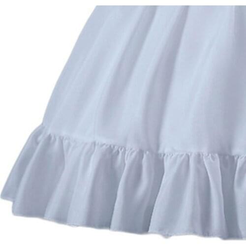Q1FA Womens Lolita Cosplay Short Petticoat Ruffles Hem Single Hoop Crinoline Underskirt Elastic Waist Bridal Wedding Ball Gown