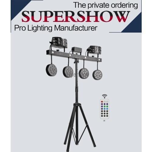 12*1W Strobe+ Laser light RGBW 4in1 COB 4 Par linghting combination effect system light LED for dicso dj stage