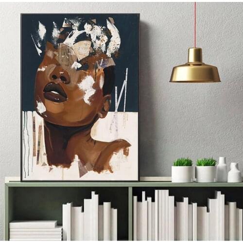 Modern Poster Graffiti Portrait Black Woman Canvas Painting Wall Art Picture No Frame For Living Room Nordic Style Home Decor