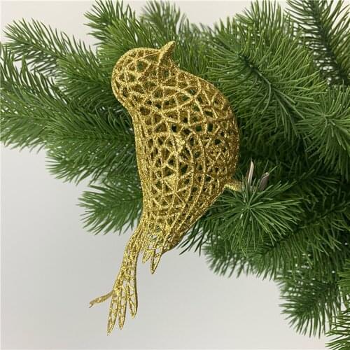Pet Statues Feathered Clip-on Bird Ornament Christmas Tree Pendant Birds Home Windows Festival Celebration Accessory Artificial