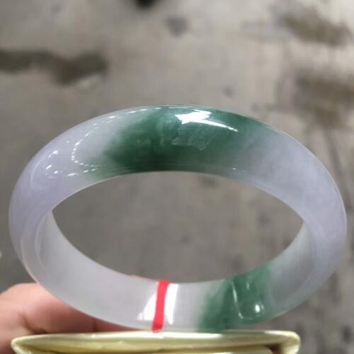 Only One !58.5MM Certified (Grade A)100% Natural Green Jadeite JADE Bracelet Women Bangle