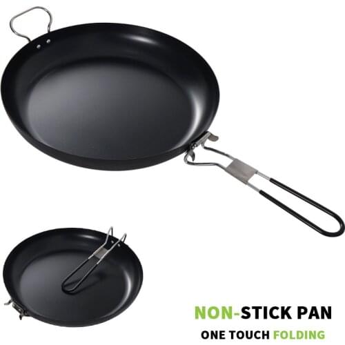 Outdoor Portable Folding Pan Small Frying Pan Camping Picnic Cookware Non-stick Pan Cooking Tableware Camping Utensils