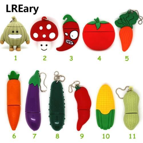 All Kinds Of Vegetables Model USB Flash Drive Corn/Carrot/Red Pepper Memory Stick Pen Drive Pendrive Mushroom 8GB 16GB 32G 64GB