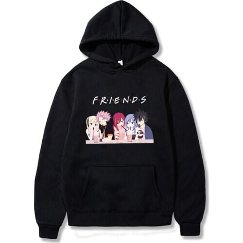 Fairy Tail Friends Printed Funny Anime Casaco Cap Oversized Hoodie Sweatshirt Men/Women Print Moletom Clothes Hit Hop Tracksuit