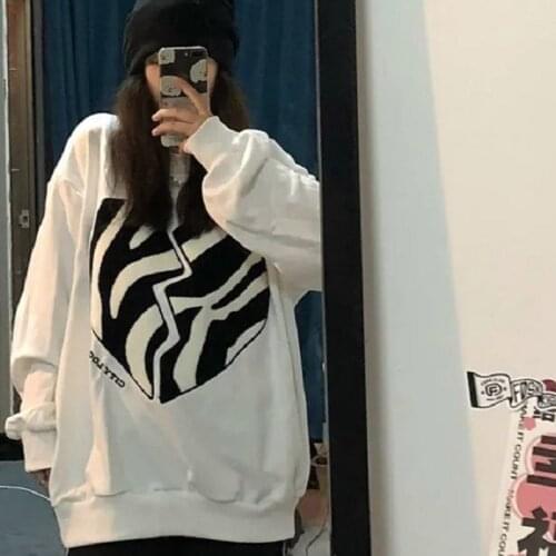 Korean Ulzzang ins Love print hooded sweatshirt Streetwear women hoodie letter print Oversize Harajuku hip hop women hoodie