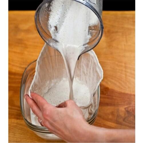 1PCS Reusable Food Fruit Filter Bag Nut Milk Bag Squeeze Juice Grid Mesh Filter Sieve Raw Soup FDA Food Grade 15X20CM