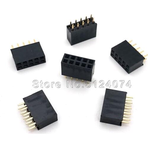 20pcs/lot Double row female Spacing 2.54mm 2x5pin double row seat 10P female connector 2*5P DIP