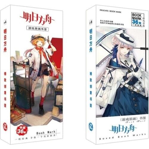 36 Pcs/Set Game Arknights Paper Bookmark Cartoon Book Holder Message Card Stationery Bookmarks
