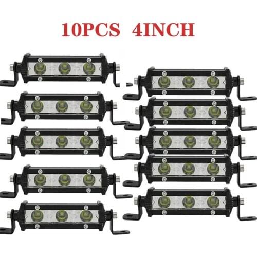 4pcs/10pcs 4inch Spot Super Mini Slim Single Row Led Light Bar Work Light for Jeep motorcycle 4X4 4WD Driving SUV OffRoad Bar