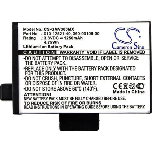 Cameron Sino 1250mAh Battery for Garmin Virb 360,010-12521-40 360-00106-00