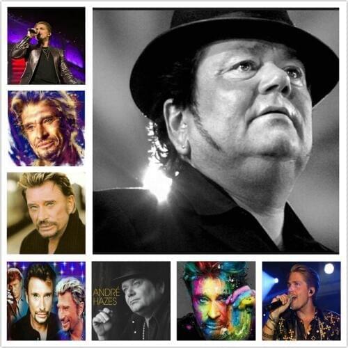 Diamond Embroidery Needlework 5D DIY Diamond Painting Johnny Hallyday Full Square round Rhinestones Mosaic Home Decoration WG799