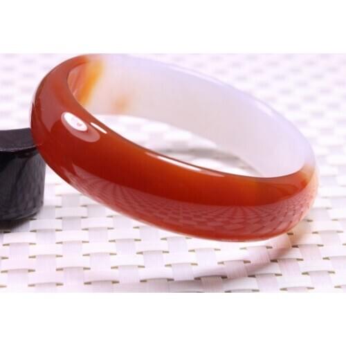 58~65MM VERY FINE RARE NATURAL RED WHITE JADEITE stone BRACELET BANGLE #B405