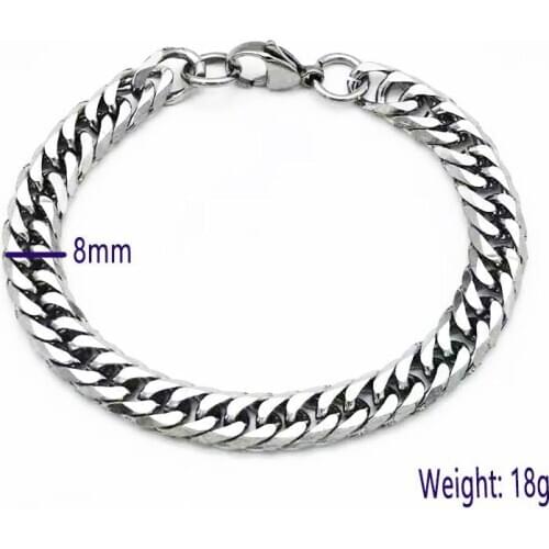 Hip Hop Fashion Titanium Steel Retro Fashion Brand Personality Simple and Generous Six Smooth Double Chain Bracelet Bracelets