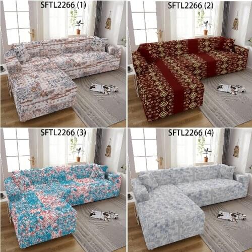 Color printing geometric stripes Sofa chaise cover lounge Puff seat sofa covers for living room Cushion cover Elastic sofa cover