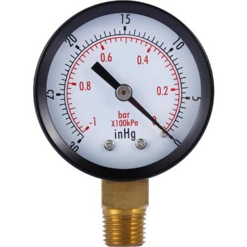 2 inch Dial Dry Utility Digital Vacuum Pressure Gauge 1/4" NPT Lower Mount -30HG/0PS Pressure Meter Gauge Manometers