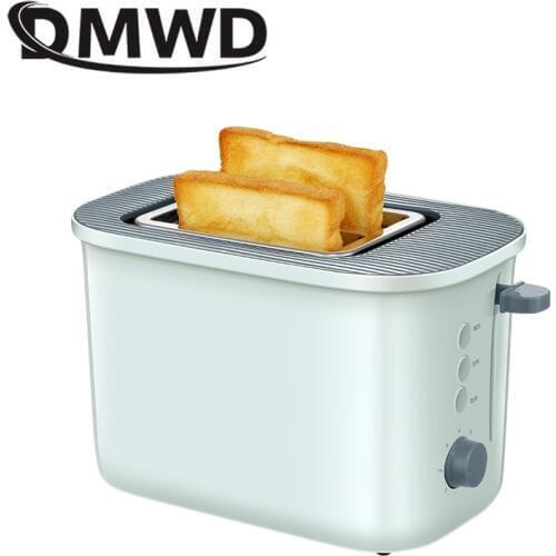DMWD Electric Mini bread toaster oven fast baking machine sandwich maker wide groove dust cover kitchen appliance for breakfast