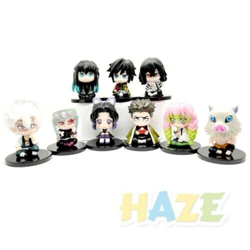 10pcs/set Anime Demon Slayer Hashibira Inosuke Tomioka Giyuu Figure Model Toy No Box New