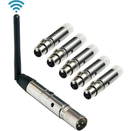 Grezer 3Pin 5Pin ISM 2.4G XLR Wireless DMX512 Sender Receiver Transmitter Stage Controller