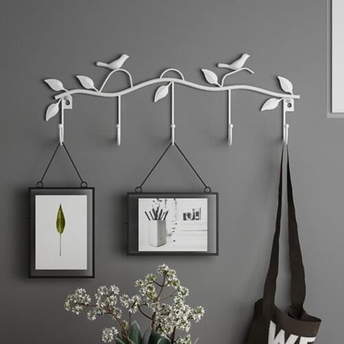 Retro Nail-free Door Back Rear Key Hook Wall Hanging Cloakroom Bird Hanging Coat Hook Rack Home Decoration Clothes Hook Hanger