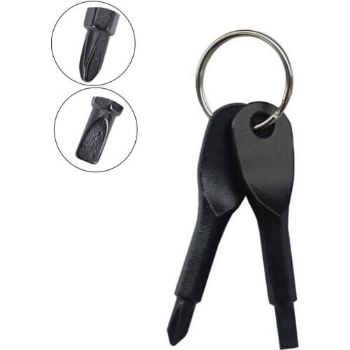 2 PCS Pocket Mini Tool Screwdriver Set with Key Ring Portable Outdoor Device Multifunctional D91126