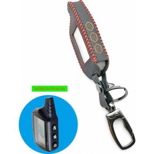 2-way B9 LCD Keychain Remote Leather Case for Car Alarm System Security Starline Twage Russian Vehicle B9 Key Starter