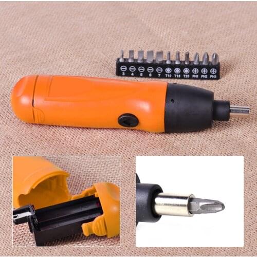 LETAOSK New Portable Cordless Electric Screwdriver Drill Power 6V + 11Pcs Screwdriver Bit Set