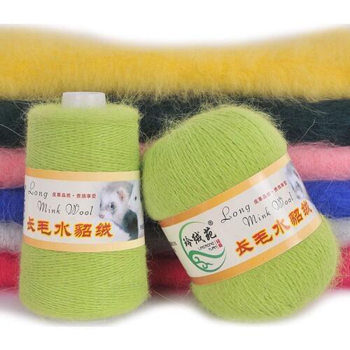 50g Soft Mink Wool Yarn Hand-knitted Luxury Long-wool Cashmere Crochet Knitted Yarn For Autumn