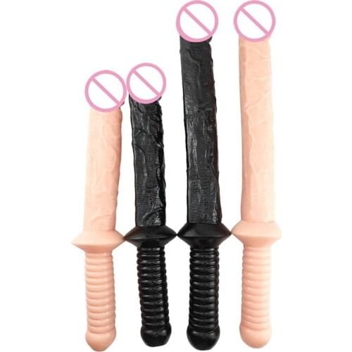 Soft Realistic Penis Butt Dildos Anal Sex Toys with Handle Butt Plug Anus Dilator Massage Stimulaiton Sex Products for Women