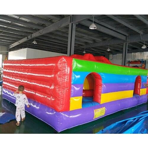 Simple Style Rainbow Color Inflatable Trampoline Jumping House for Children and Adult