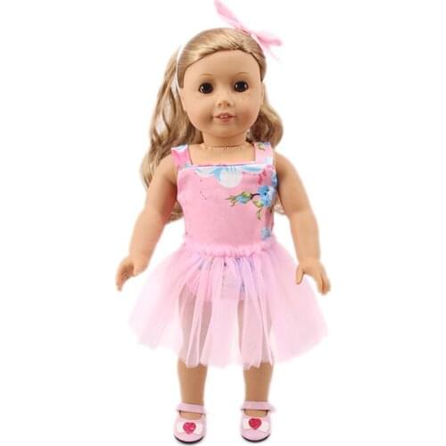 2021 New Pattern Clothes 3-piece Gauze Skirt Set Fit 18 Inch American&43cm Baby New Born Doll Clothes Accessories