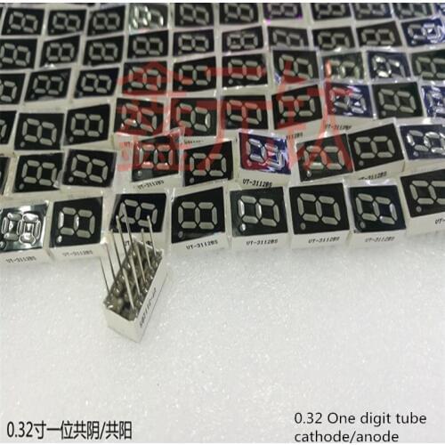 0.32 One digit tube red cathode anode highlighted 10pin Plug-in digital tube Digital display tube 10pcs/lot