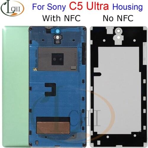 Original For Sony C5 Ultra battery cover Door Back For Sony Xperia C5 Battery Cover E5553 E5553 Rear Door Housing Case With NFC