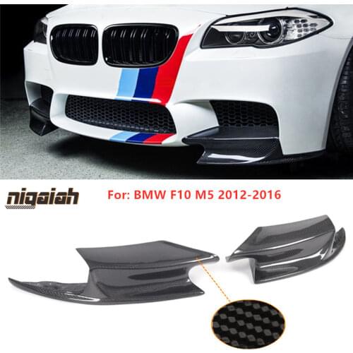 Pair M5 Car Front Bumper Splitters for BMW F10 M5 2012 2013 2014 2015 2016 Body Kits Spoiler Front Bumper Chin Protector Covers