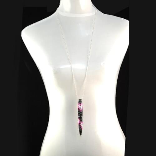 Full Rhinestones Pen Pendant Long Chain Necklace for Girl with Gift Box Ball Pen Charm Necklaces ,NL-751 ( This Real Ball Pen)